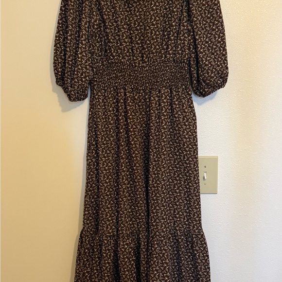Aura Brown Floral Button-front Sundress - Picture 8 of 8